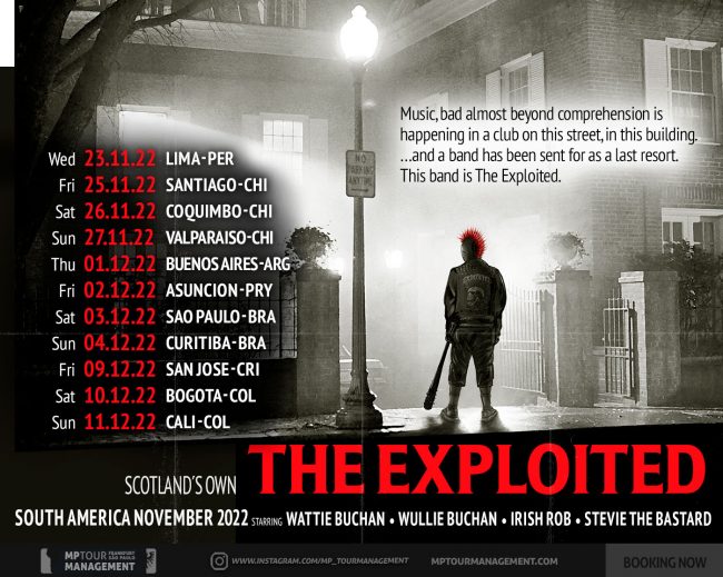 The Exploited tour South America November 2022